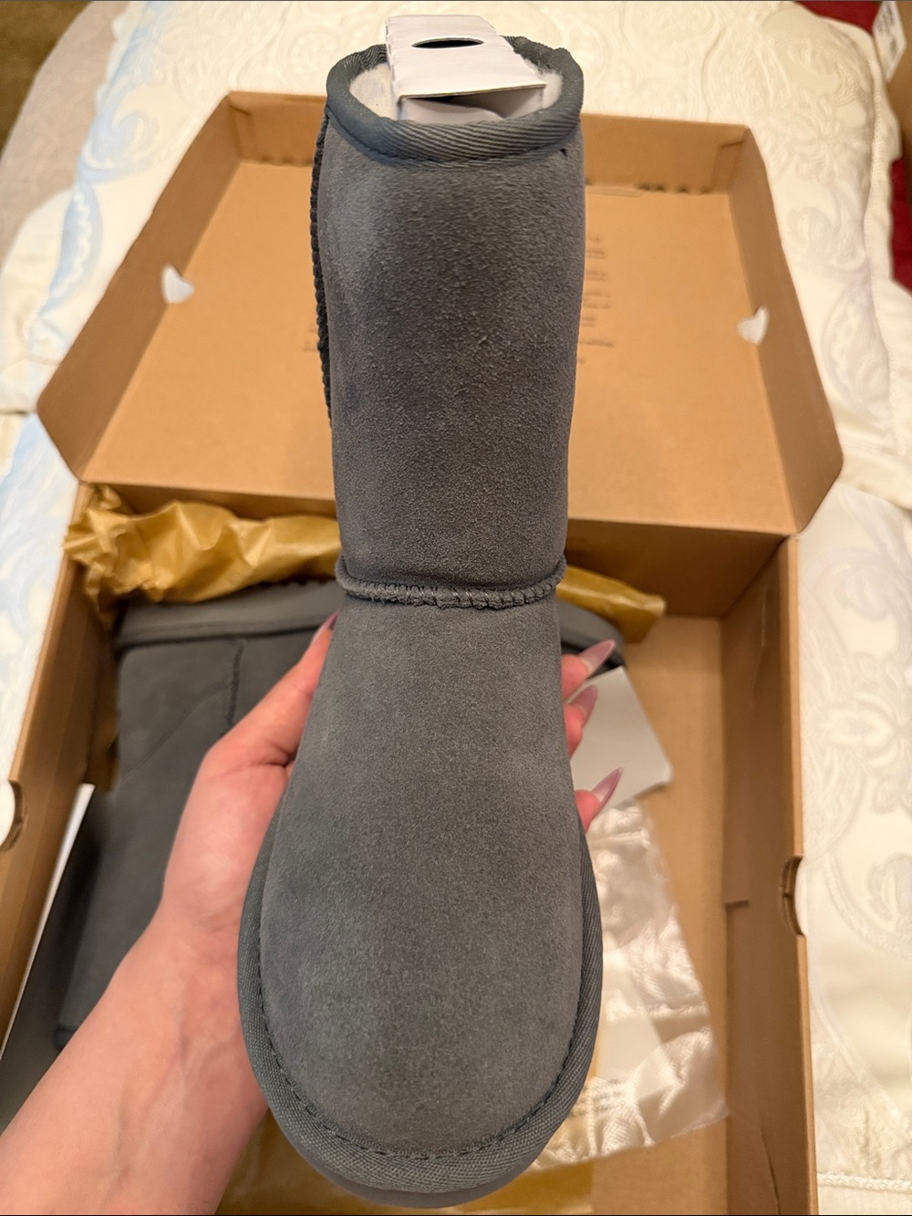 UGG Koolaburra Gray Suede Winter Boots - Picture 5 of 7